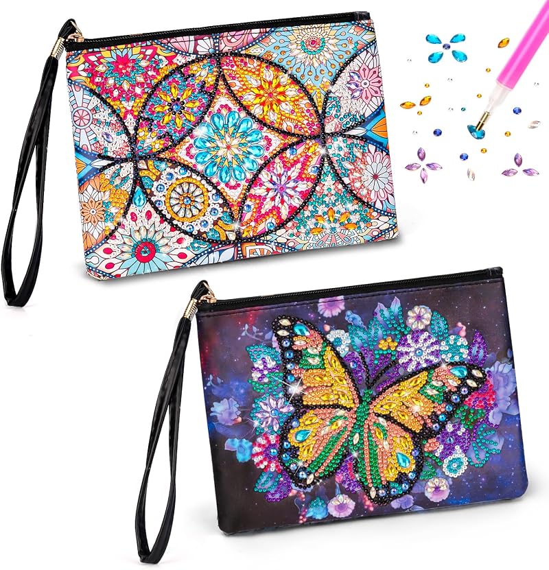 Flnlano Diamond Art Bags Craft Kit for Girls Ages 6-12