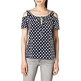 Star Vixen Women's Short-Sleeve Cold-Shoulder Peasant Top
