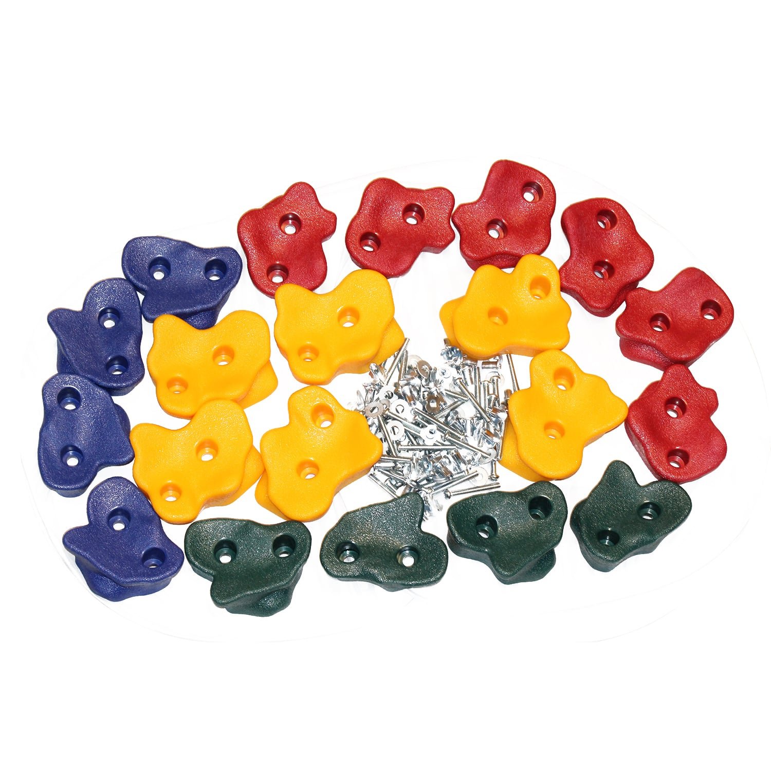 20 Large Premium Kids Rock Climbing Wall Holds with Hardware Screws for