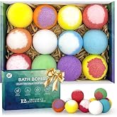 Bath Bombs Birthday Gifts for Women &amp; Men, 12 Pack Spa Relaxing Self Care | Handmade Natural Organic Bath Bomb with Shea Butter, Halloween Boo Basket Stuffers, Christmas Stocking Stuffers Gifts Set