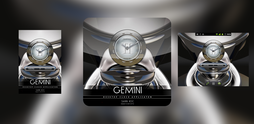 Gemini Beautiful Clock Widget Zodiac Theme for Android