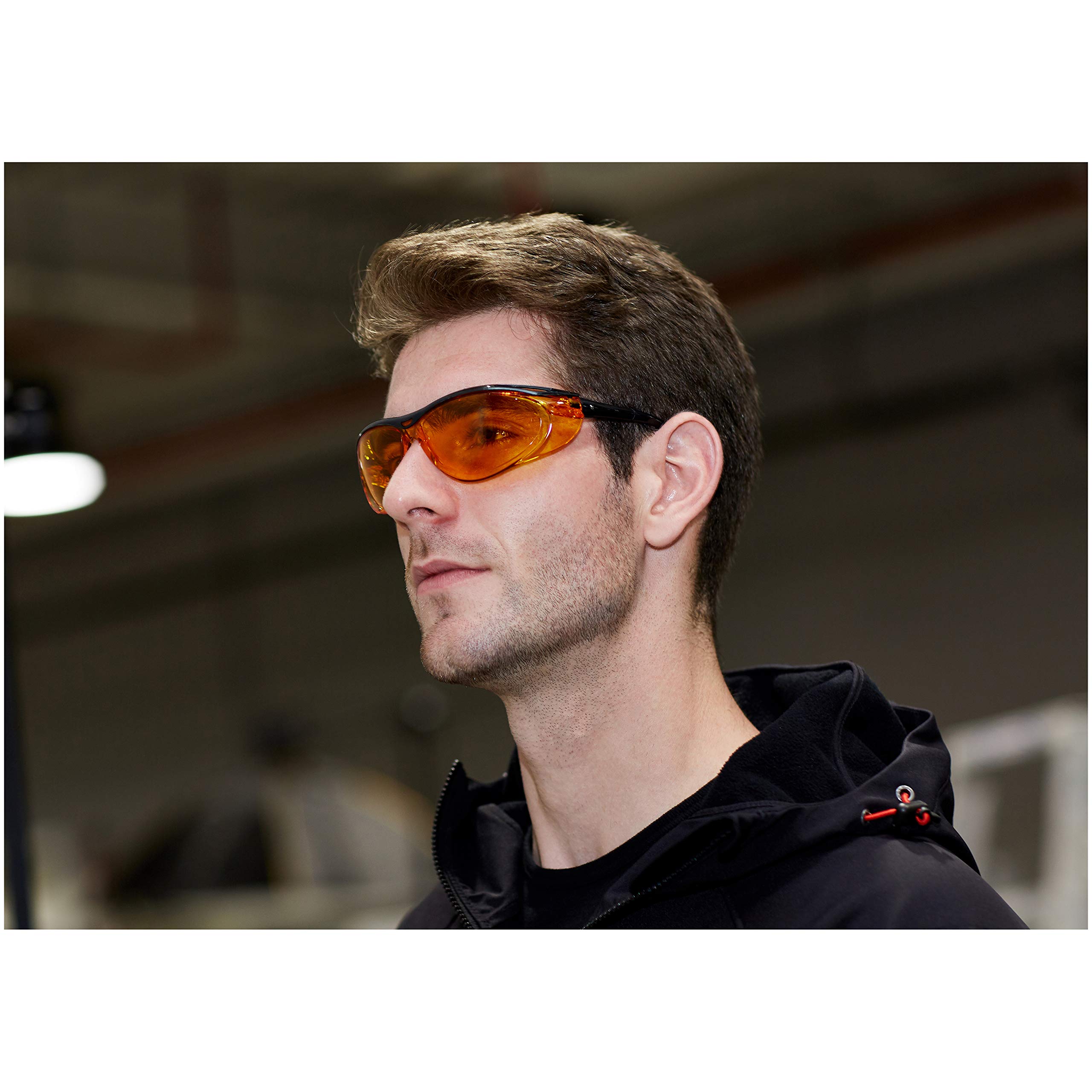 AmazonBasics Blue Light Blocking Safety Glasses, AntiFog, Orange Lens