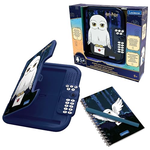 LEXIBOOK, Harry Potter, Hedwige electronic diary with pen and notebook included, interactive, password, fun features, sound effects, Black/White, SD50HP1