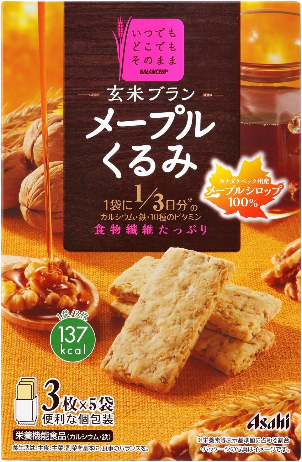 Amazon アサヒグループ食品 バランスアップ玄米ブラン メープルくるみ 150g 5箱 3セット アサヒグループ食品 栄養補助スナック 通販