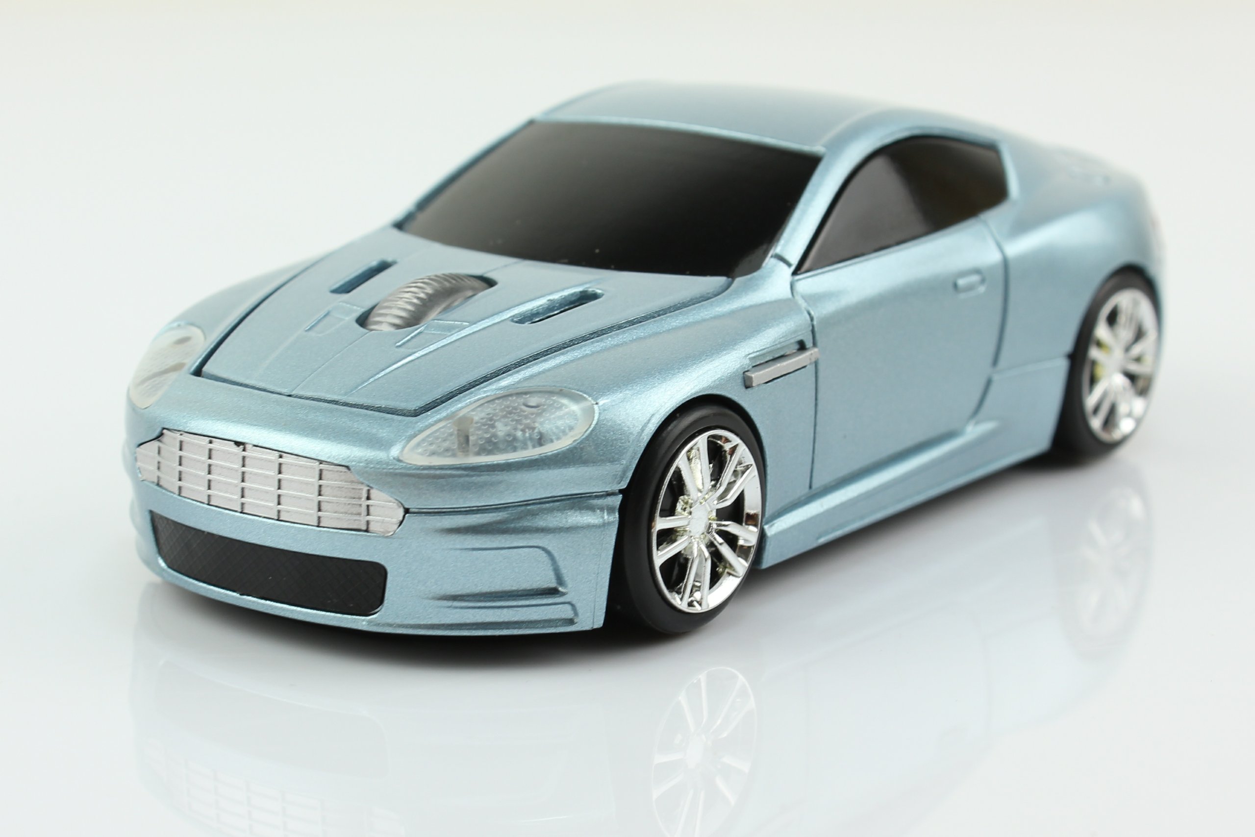 UrChoiceLtd® 2.4GHz Cordless Car Model Wireless Mouse AM Formed Computer Mouse Mice with Nano USB Receiver - Blue