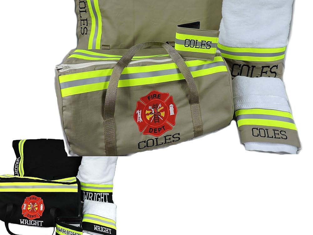 Firefighter Personalized Overnight Duffel Bag Gym Bag Set