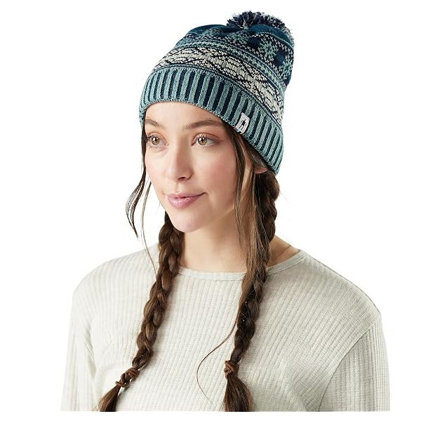 SmartWool Ski Town Beanie Merino Wool Hat Pom Pom NWT Almond Cream Grey Adult Amazon.com: Smartwool Ski Town Hat Almond One Size  main image 4