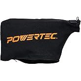 POWERTEC Miter Saw Dust Collector Bag for 7-1/4", 8-1/2" Miter Saw, Fits Nominal 1-1/2" Dust Ports, Hook and Loop Dust Bag w/