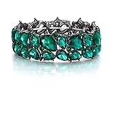 EVER FAITH Women's Wedding Party Jewelry Austrian Crystal 2 Layer Teardrop Stretch Bracelet for Her