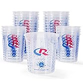 CR CHRWLIN 12Pack Paint Mixing Cups, 20oz(680ml) PP Measuring Cups with Ounce/Metric Scale, Calibrated Mixing Ratios on Cup, 