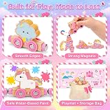 Nadolig Magnetic Wooden Train Set Unicorn Castle Toddler Toys 1-4 Years view 3