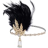 choyaxo Flapper Headband Roaring 20s Headpiece Flapper Headpiece Feather Headband for Women