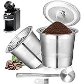 2 Pack Reusable K Cups for Keurig 1.0 - Stainless Steel K Cup Reusable Coffee Pods with Metal Scoop, Brush & 4 Extra Seals - Refillable Coffee Filters for K-Classic, K-Mini & K-Elite(Not for 2.0)