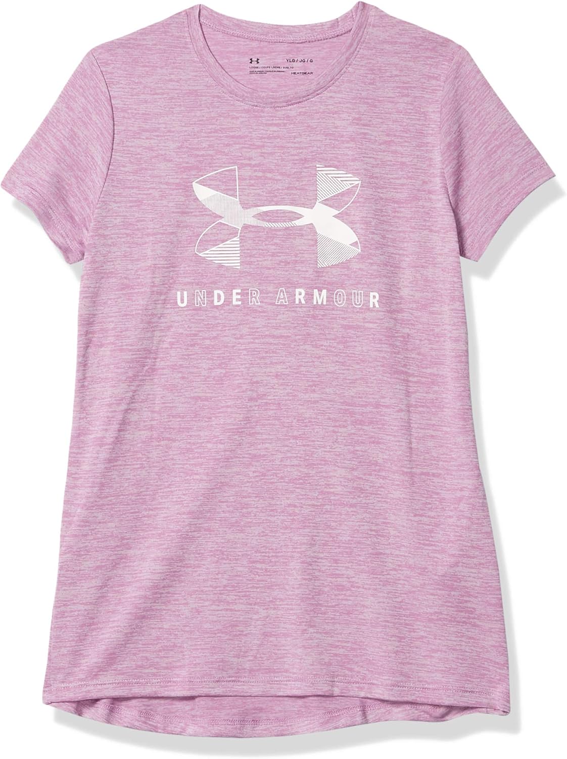 Under Armour Girls Big Logo Twist Short Sleeve Training Workout T-Shirt: Clothing