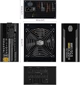 Cooler Master MWE Gold 1250 V2 ATX 3.1 Fully Modular PSU UK Plug view 3
