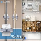 TDBS Mop & Broom Holder Wall Mounted Gripper Pack of 3 (6 Holders) view 5