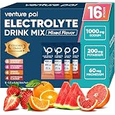 Venture Pal High Sodium Sugar Free Electrolytes Powder Packet, 16 Sticks | Hydration Packets with Vitamin, Sodium &amp; Potassium, Zero Calories, Vegan, Keto &amp; Paleo Friendly Electrolyte Drink Mix