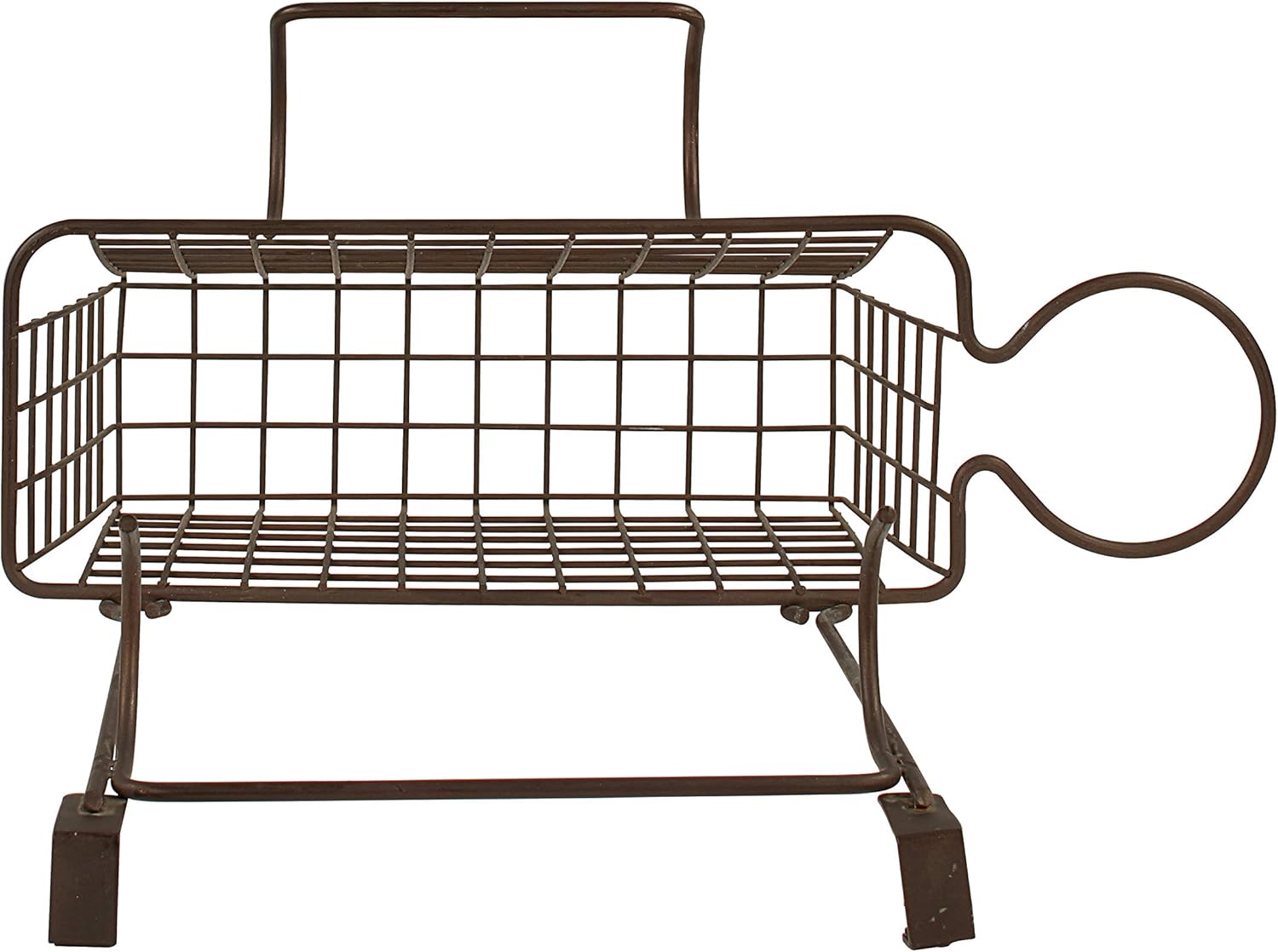 Spectrum Diversified Grid Wide Hair Station Basket Over the Cabinet Door Steel Wire Bathroom Organizer, Includes Hooks for Styling Tools & Loop for Blow Dryer, Bronze: Home & Kitchen