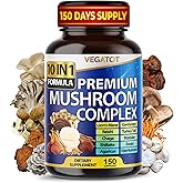 10 in 1 High Strength Mushroom Supplement - Lions Mane, Cordyceps, Reishi - Brain Supplements for Memory and Focus ** 5-Month Supply