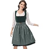 Women's German Dirndl Dress Bavarian Oktoberfest Halloween Carnival Costumes for Holiday