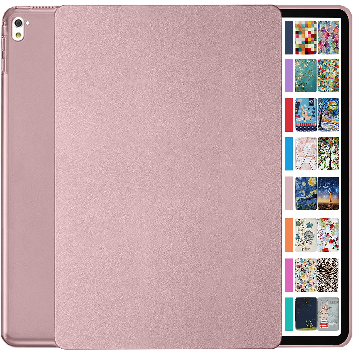 DuraSafe Cases for iPad Pro 2016 9.7 Inch [ Pro 9.7 ] A1673 A1674 A1675 MLMP2B/A MM172B/A MLMN2B/A MLMW2B/A MLMX2B/A Slim Hard Shell Protective Stand Cover - Rose Gold