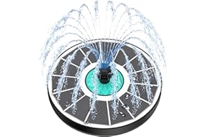 GAIZERL Solar Fountain with Cyan Flower - Attract Birds - Upgrade 3.5W Solar Bird Bath Fountains, Solar Powered Water Feature Fountain Pump with 7 Nozzles for Hummingbirds, Garden, Pool, and Pond