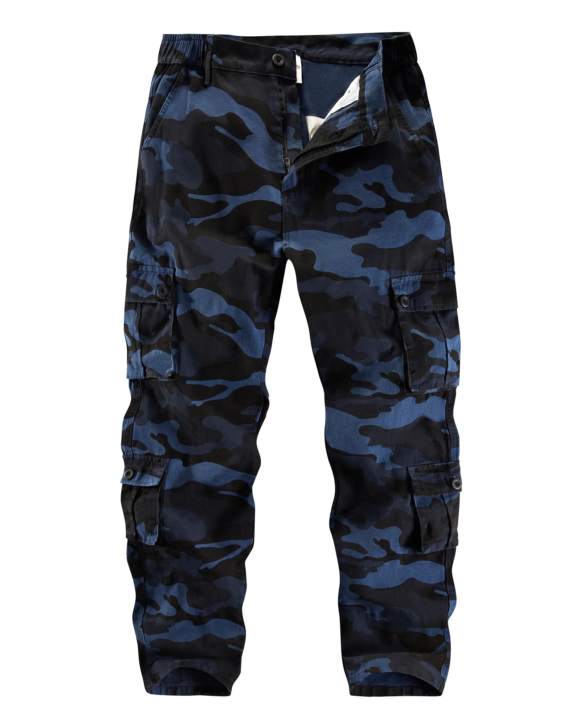 Photo 1 of **MINOR DAMAGE(SHOWN IN PHOTO)**APTRO Men's Cargo Pants Camo Casual Work Military Tactical Pants Blue Camo 40