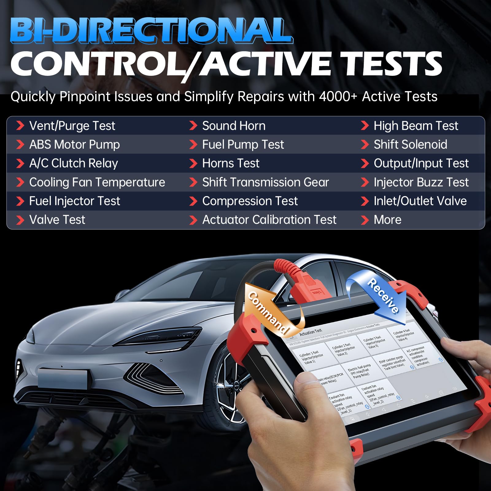 XTOOL D7 OBD2 Scanner Bidirectional Scan Tool, 2025 Scanner for Car, FCA Autoauth, CANFD/DoIP, 36+ Resets, Active Tests, All System Diagnosis, Crank Sensor Relearn, ECU Coding, 3 Years Updates