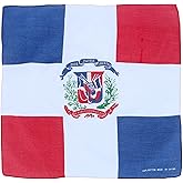 CTM Cotton Dominican Republic Flag Bandana Set (Pack of 12)