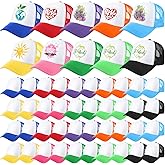 Suhine 100 Pack Sublimation Blank Baseball Caps Bulk Adjustable Mesh Trucker Hats Polyester Mesh Caps for Women Men Kids