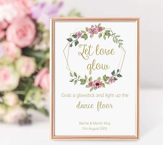 Personalised Let Love Glow Light Up The Dance Floor Wedding Sign