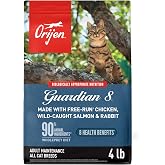ORIJEN Guardian 8 Grain Free WHOLEPREY Dry Cat Food 4lb Bag | 90% Animal Ingredients, Freeze Dried, Fresh or Raw Ingredients, Grain Free, Omega-3 Fatty Acids, Skin &amp; Coat, Immune Support