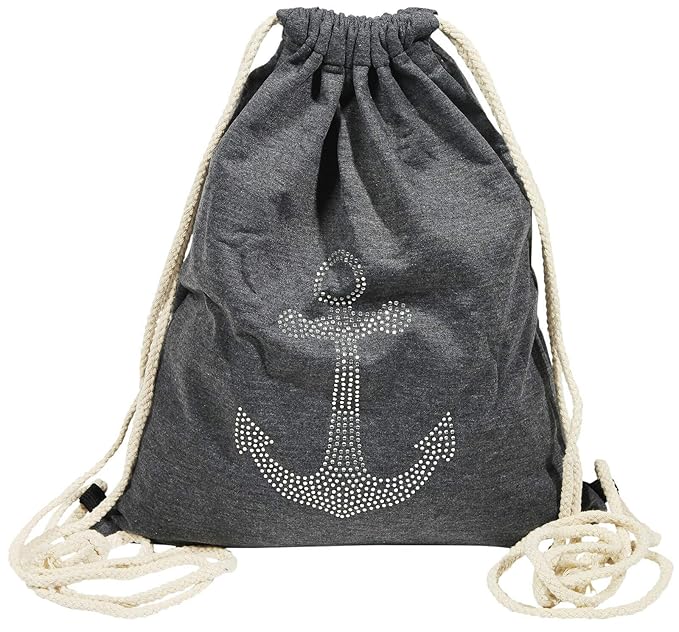 Gym Bag Sylt Anker Grau der Hipster Rucksack - Daypack, Brotbeutel, Turnbeutel und vieles mehr