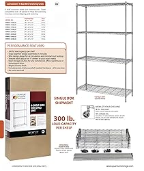 QUANTUM STORAGE SYSTEMS 4-Shelf Adjustable Wire
