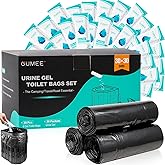 30 Portable Toilet Bags with 30 Poo Gel Set, 8 Gallon Camping Toilet Bags with Absorbent Gels, Waste Bags, Leak-Proof Trash B