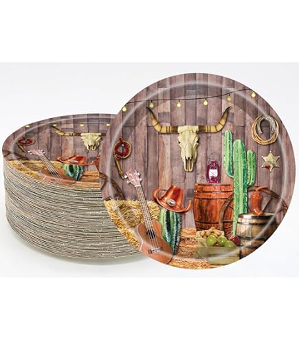 Vaisselle De Fête Vache 50pcs Highland Cow Vaisselles, Set De