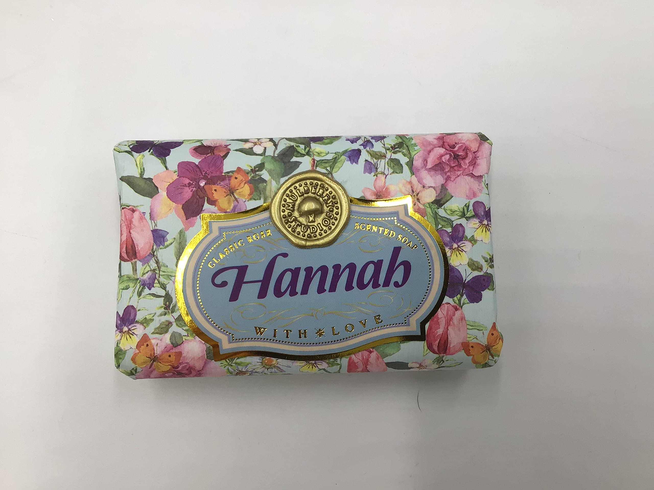 Hannah - Gift Soap Bar For Her Birthday Rose Scent Mum Grandmother Cleanser Lather Present Girl