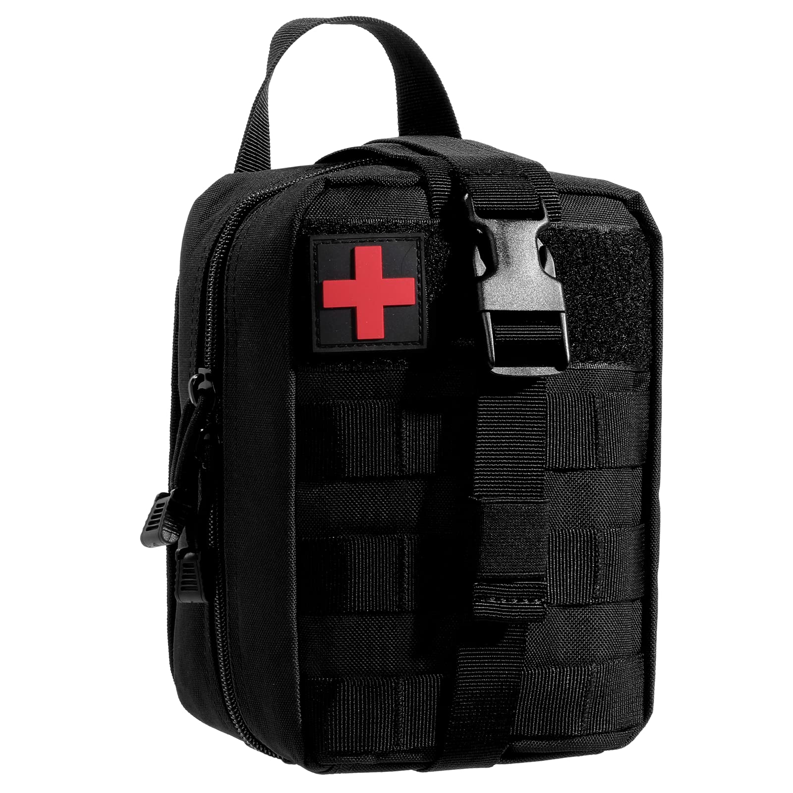 KEESIN Travel Emergency First Aid Bag,EDC Bag Multifunctional First Aid Molle Pouch Stickers Tactical Medical Bag for Outdoor Activities(Black)
