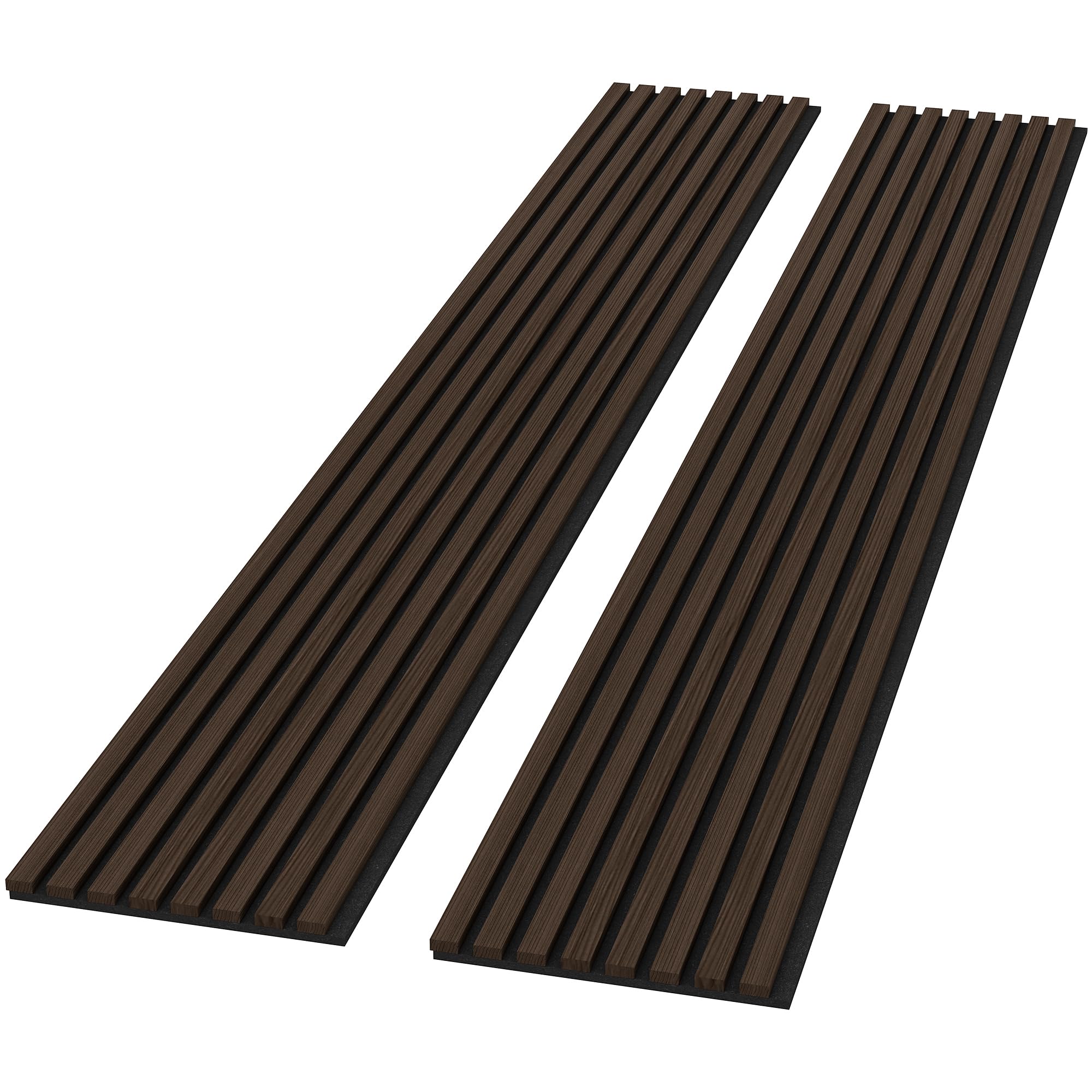 Photo 1 of **********SOME DETAILS ON THE TIPS ************ ROOMTEC 2 Pack Acoustic Solid Wood Wall Panels, 94.49” x 12.6” Soundproof Wall Panels, Wood Slat Wall Panels for Wall Decor (Smoking Walnut)