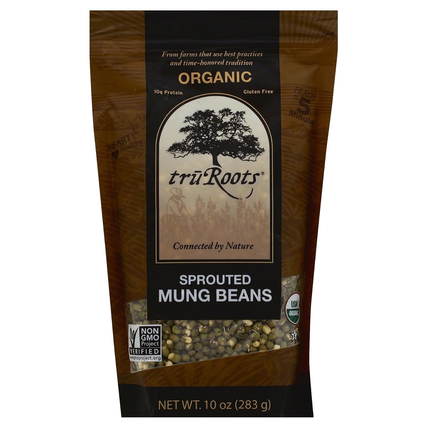 truRoots Organic Sprouted Mung Beans, 10 oz: Grocery & Gourmet Food