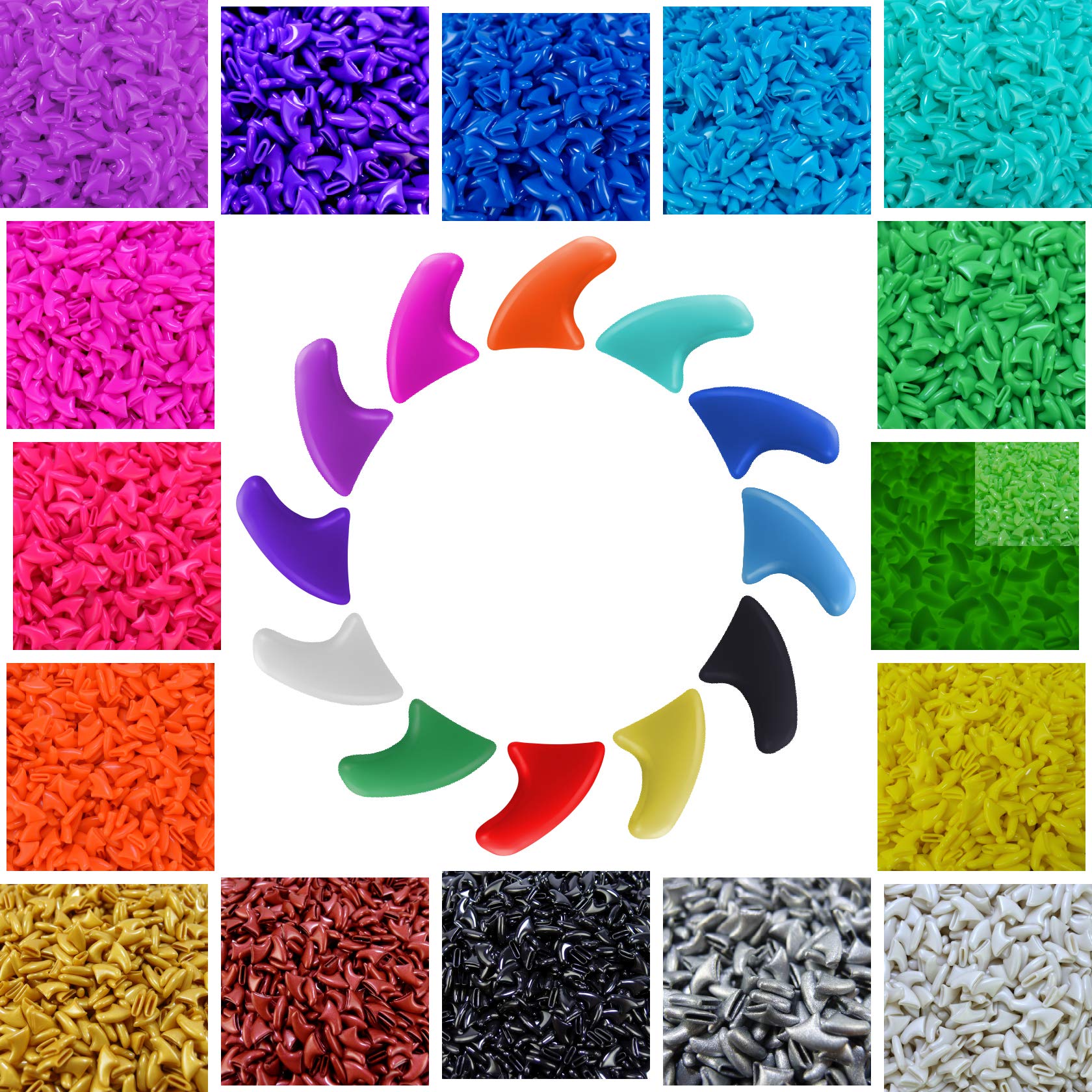 Photo 1 of zetpo Cat Nail Caps | Cat Claw Covers | with Adhesives and Applicators (M, 5X Solid Random Colors | 100 pcs)