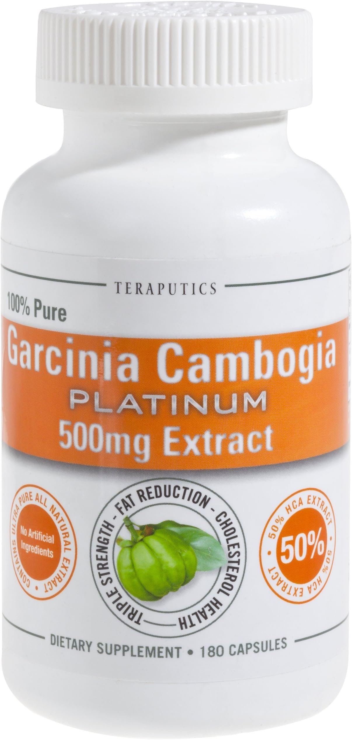 Teraputics Garcinia Cambogia Extract Platinum (Clinically-Proven Pure Blend) 500mg, 180 Capsules