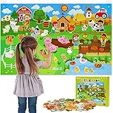 Dr.Rapeti Farm Animals Felt Story Board Set 41PCS Preschool Farmhouse Barnyard Theme Busy Board Story Set Storytelling Early 