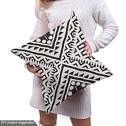 Lunarable Black and White Fabric by The