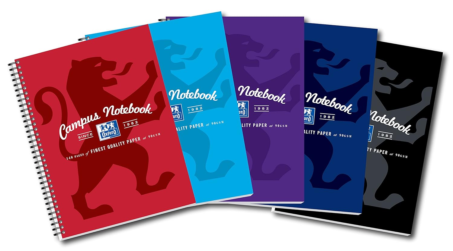Oxford Campus Wirebound Notebook, A4 Size Assorted Colour, Pack of 5