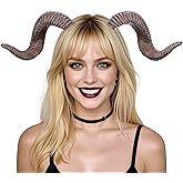 MOSTORY Devil Ram Horns Headband - Sheep Horns Headband for Adult Cosplay Halloween Photo Shoot