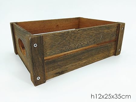 girm® – ge441415 caja porta objetos de madera color nogal oscuro con tornillos a vista H12