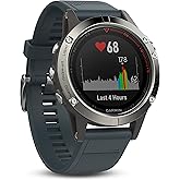 Garmin Fenix 5 - Silver with Granite Blue Band (Renewed)