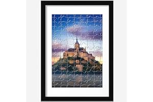 eletecpro 15x21.5 Picture Frame for Rectangle Puzzles and Poster, with Two-color Mat and Clear Acrylic Cover for Decorating Home Desirable Present for Art Lovers, Classic Minimalist Style