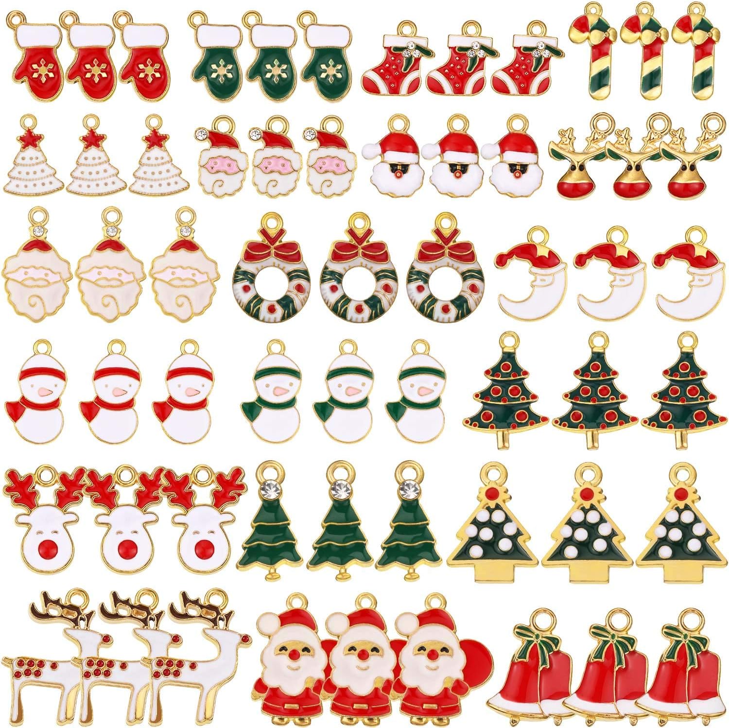 Download Willbond 60 Pieces Christmas Pendant Charms Enamel Plated Christmas Charms Assorted Christmas Craft Pendants For Necklace Bracelet Jewelry Making Christmas Decoration Charms PSD Mockup Templates